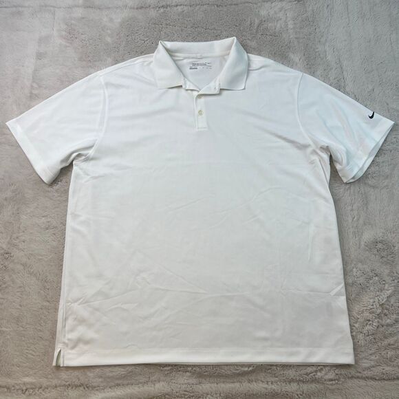 Nike Golf Dri-FIT Polo Shirt Mens XXL White Athletic  Swoosh Tour Performance - Picture 1 of 8